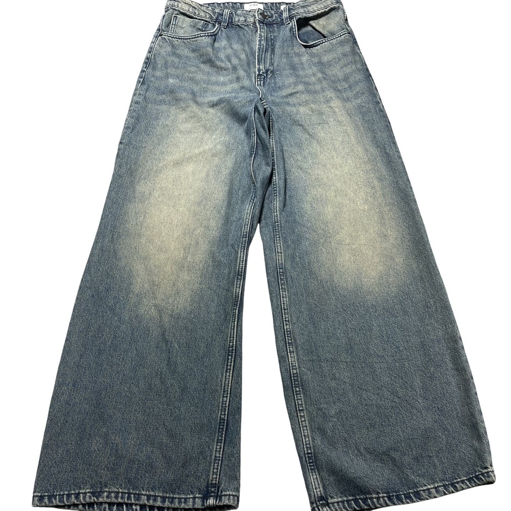 Cotton On Super Baggy Jeans Mens 32x30 Blue Medium Wash Wide Leg Denim Pants